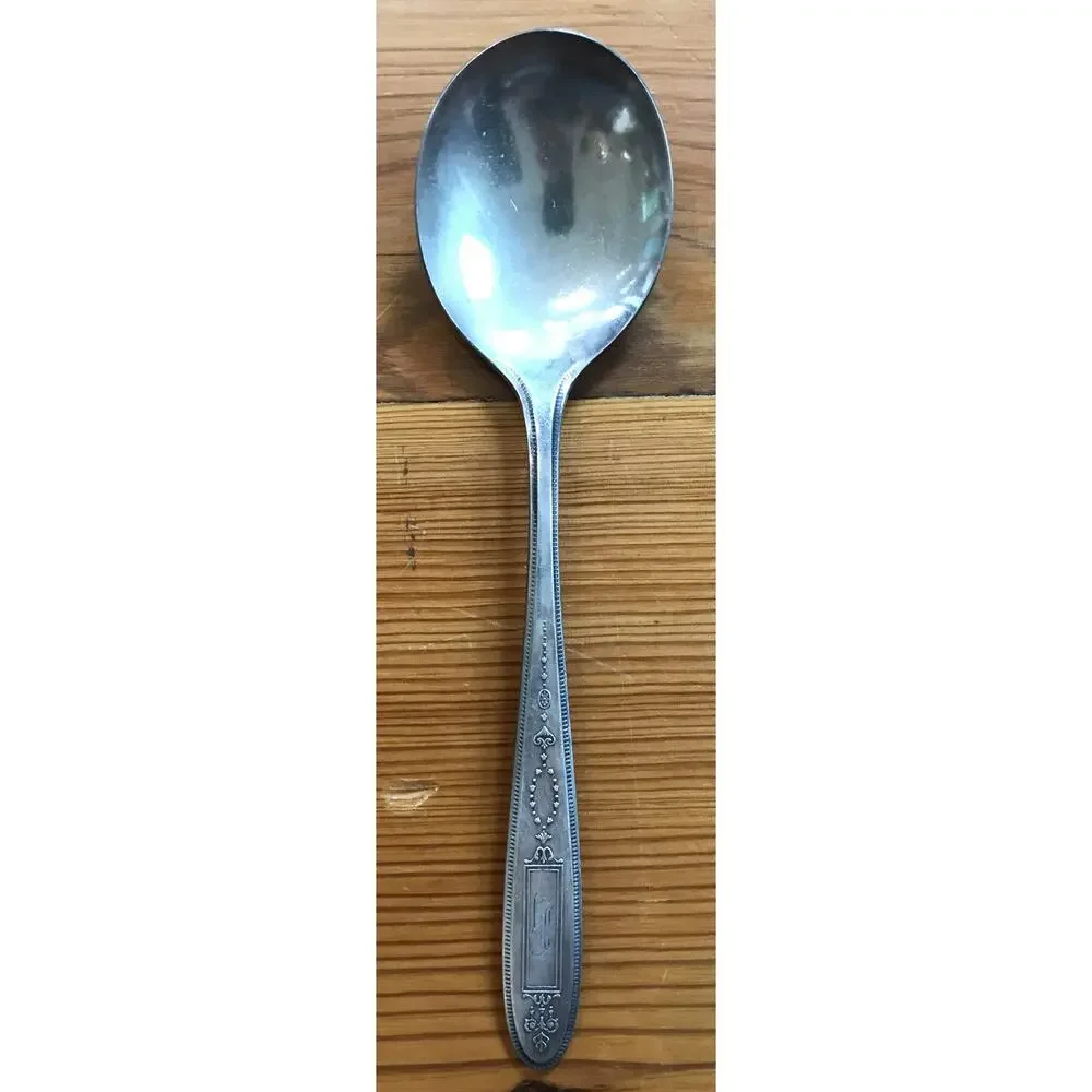 Set Lot 12 Vtg Antique Oneida Silverplate Victorian Community Plate Soup Spoons